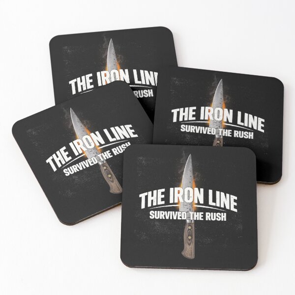 Item preview, The Iron Line Survived The Rush Burning Chef Knife designed and sold by Enea Kelo.