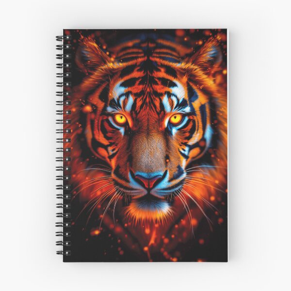 Item preview, Neon Fire Tiger Portrait With Fiery Eyes, Vibrant Dripping Paint Effect And Fierce Expression designed and sold by GoodArtPix.
