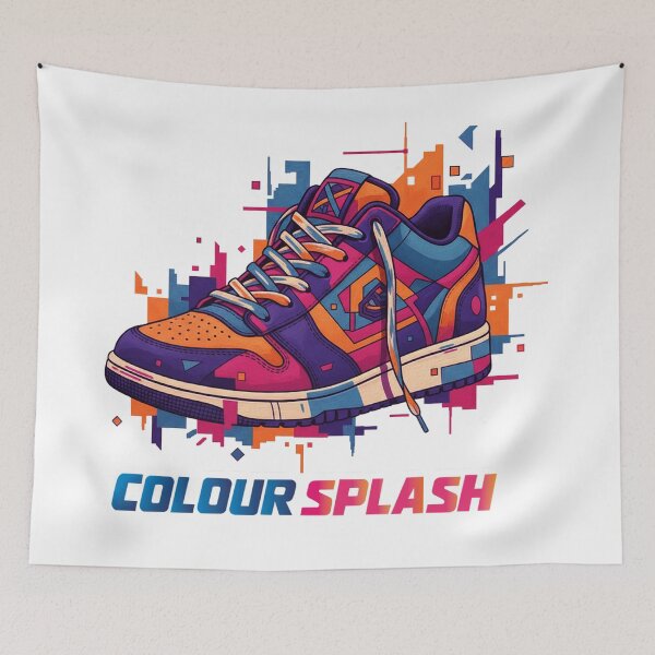 Item preview, Colour Splash Sneakers – Geometric pixel style in vibrant colours designed and sold by Herzbaumatelier.