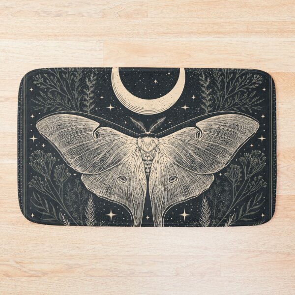 Item preview, Luna Moth & Crescent Moon — Dark Academia Etching designed and sold by FrostyFrisby.