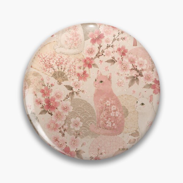 Item preview, Japanese Cherry Blossom Cats Pattern designed and sold by Mindworx21.