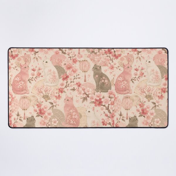 Item preview, Japanese Cherry Blossom Cats Pattern designed and sold by Mindworx21.