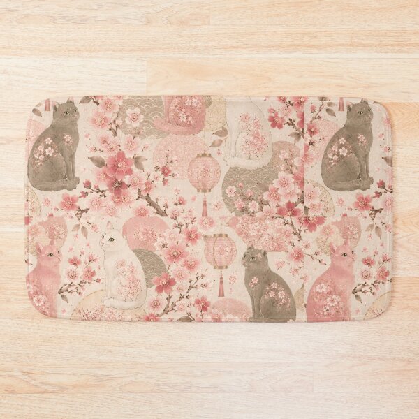 Item preview, Japanese Cherry Blossom Cats Pattern designed and sold by Mindworx21.