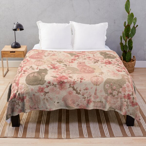 Item preview, Japanese Cherry Blossom Cats Pattern designed and sold by Mindworx21.