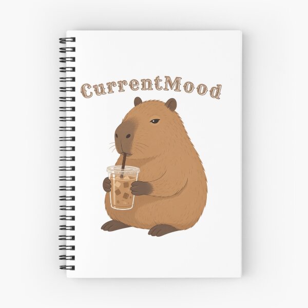 Item preview, Current Mood – Capybara Drinking Iced Coffee | Cute Minimalist Coffee Lover Design designed and sold by Karszul.
