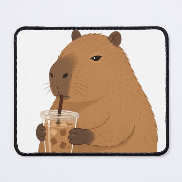 Item preview, Current Mood – Capybara Drinking Iced Coffee | Cute Minimalist Coffee Lover Design designed and sold by Karszul.