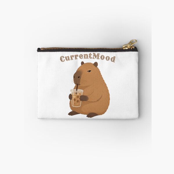 Item preview, Current Mood – Capybara Drinking Iced Coffee | Cute Minimalist Coffee Lover Design designed and sold by Karszul.