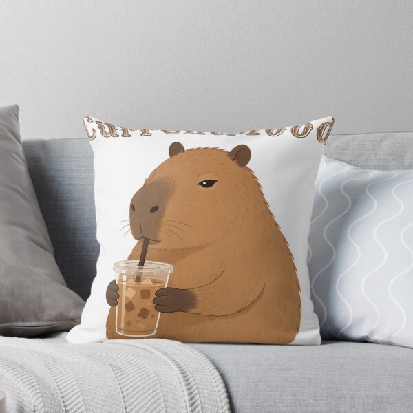 Item preview, Current Mood – Capybara Drinking Iced Coffee | Cute Minimalist Coffee Lover Design designed and sold by Karszul.