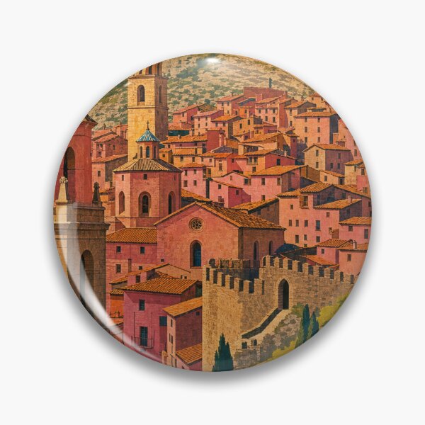 Item preview, Albarracin Spain Travel Souvenir - Retro Illustration designed and sold by VisualArtsOasis.