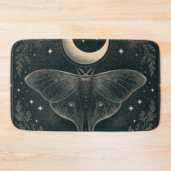 Item preview, Luna Moth & Crescent Moon — Dark Academia Etching designed and sold by FrostyFrisby.