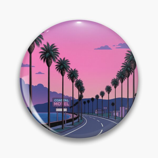 Item preview, Neon Coastal Road at Dusk designed and sold by carlastormy.