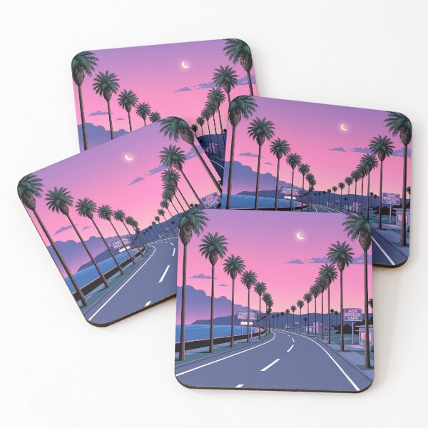 Item preview, Neon Coastal Road at Dusk designed and sold by carlastormy.