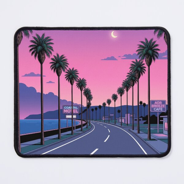 Item preview, Neon Coastal Road at Dusk designed and sold by carlastormy.