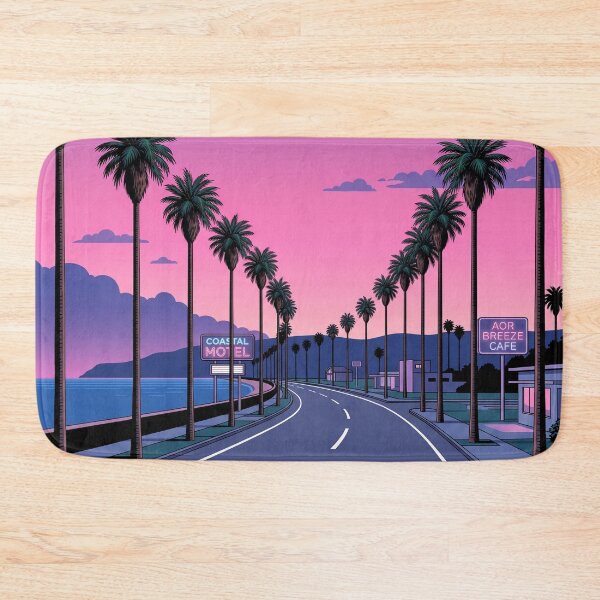 Item preview, Neon Coastal Road at Dusk designed and sold by carlastormy.