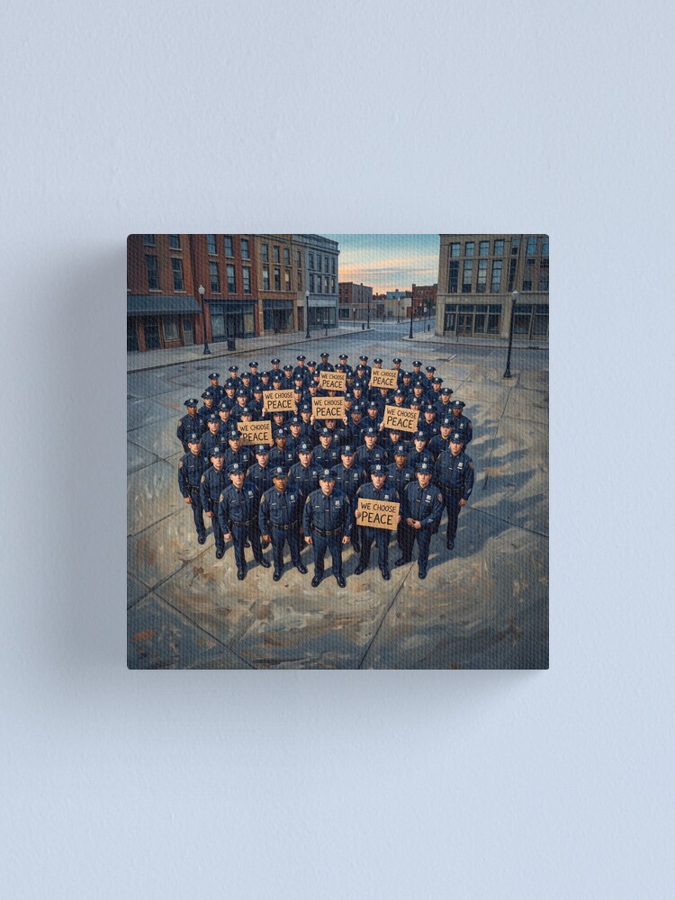 Imagen 1 de 3, Lienzo con la obra Police Officers Choose Peace, diseñada y vendida por ArtDigitalPhoto.