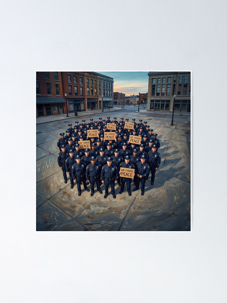 Imagen 1 de 3, Póster con la obra Police Officers Choose Peace, diseñada y vendida por ArtDigitalPhoto.