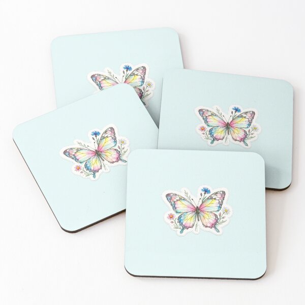 Item preview, Rainbow Watercolor Butterfly Floral Sticker designed and sold by AuudiVasustudio.