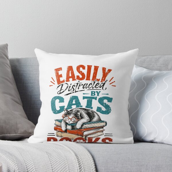 Item preview, Easily Distracted By Cats Books Cat Lover Bookworm Reader designed and sold by HumansStuck12.