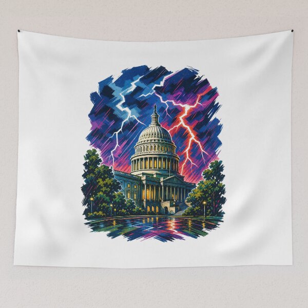 Item preview, Washington DC: Capitol Thunder in Neon Rain designed and sold by Fenay Designs.