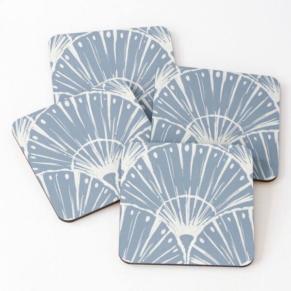 Item preview, Abstract seashell on blue background pattern designed and sold by Aleksse.