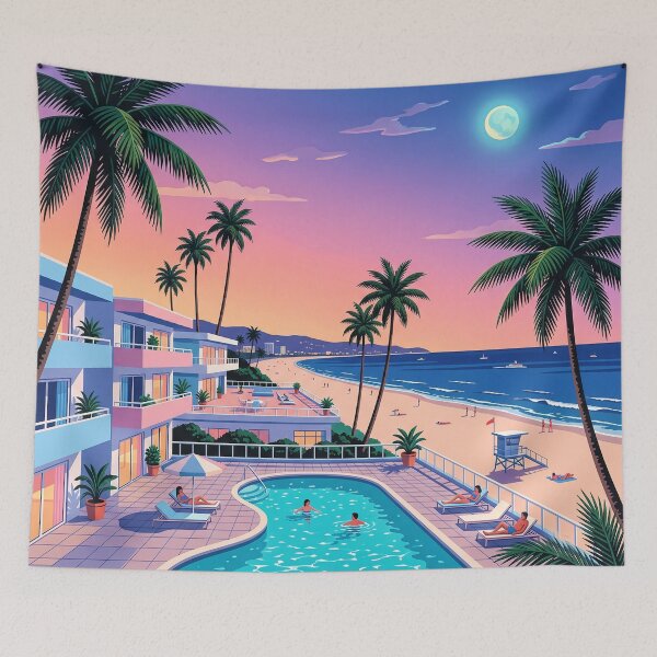 Item preview, Retro Beach Hotel Evening Vibes designed and sold by carlastormy.