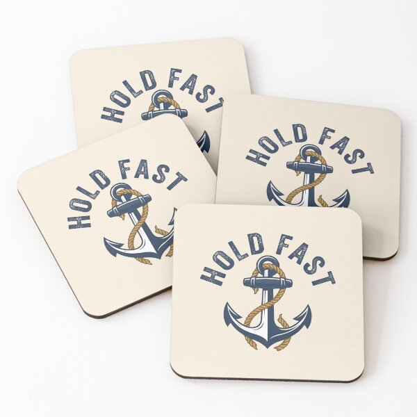 Item preview, HOLD FAST - Nautical Anchor Rope Vintage Maritime designed and sold by Zazz Lee.