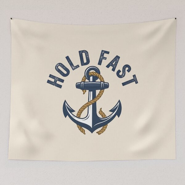 Item preview, HOLD FAST - Nautical Anchor Rope Vintage Maritime designed and sold by Zazz Lee.