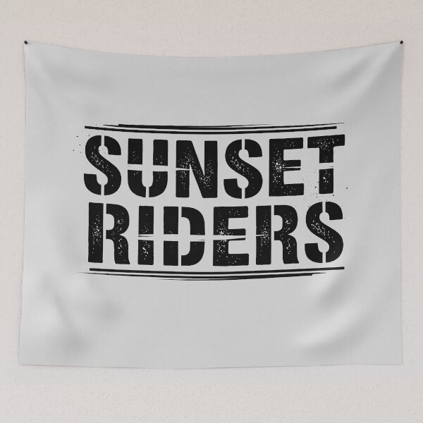 Item preview, Sunset Riders Stencil Industrial Motorcycle Streetwear designed and sold by DigitalArtx-com.