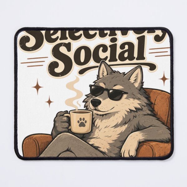 Item preview, I'm Selectively Social – Funny Introvert Wolf Coffee Design designed and sold by Karszul.