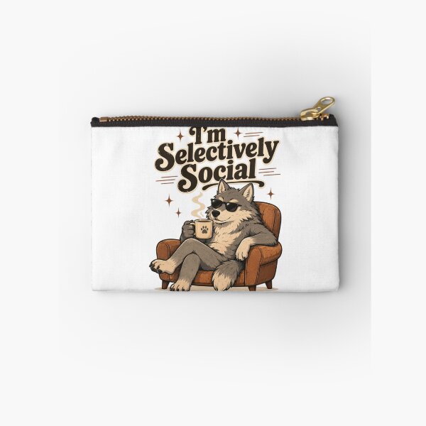 Item preview, I'm Selectively Social – Funny Introvert Wolf Coffee Design designed and sold by Karszul.