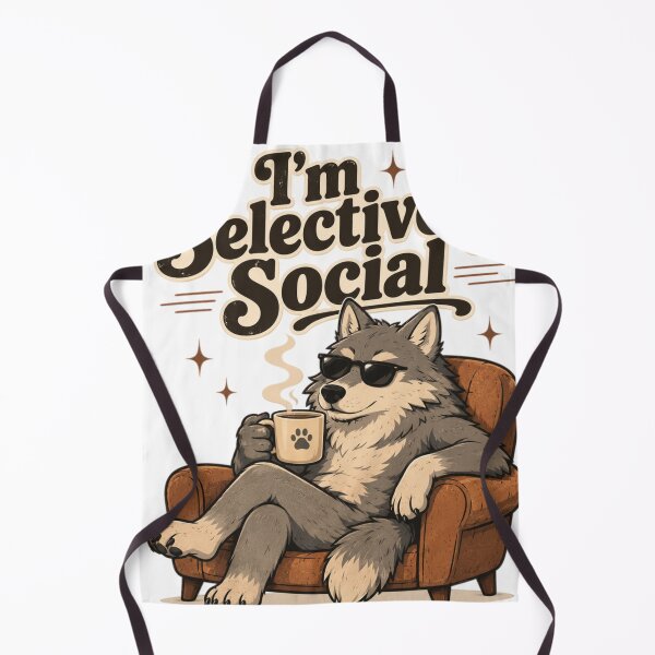 Item preview, I'm Selectively Social – Funny Introvert Wolf Coffee Design designed and sold by Karszul.