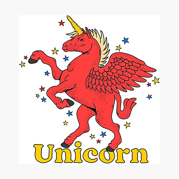 Item preview, Retro Red Winged Unicorn Illustration designed and sold by JamesHerington.