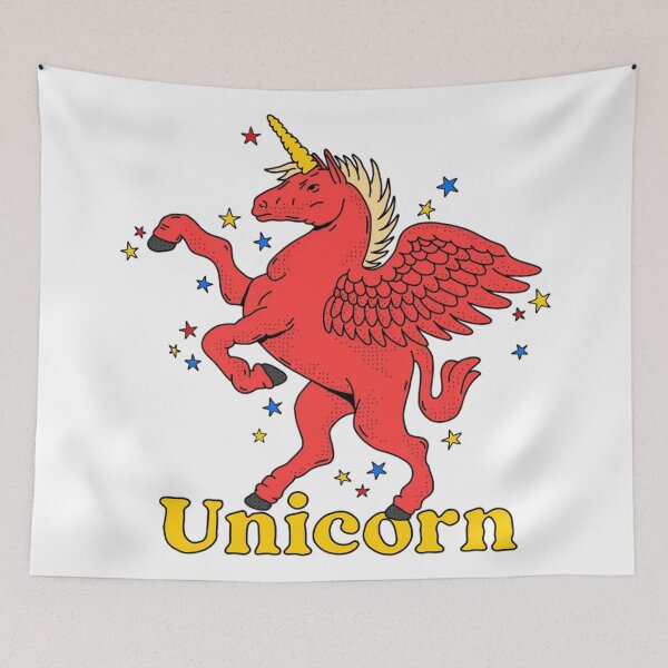 Item preview, Retro Red Winged Unicorn Illustration designed and sold by JamesHerington.