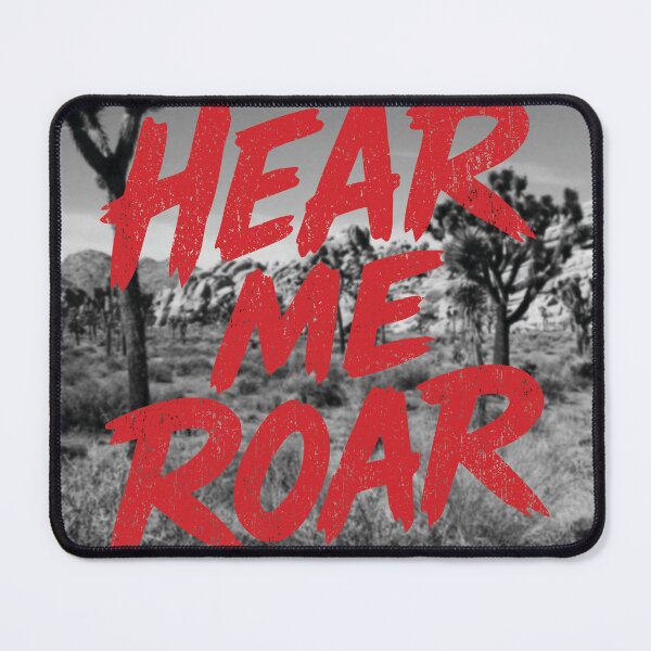 Item preview, Hear Me Roar Red Brush Lettering Retro Animal Energy Wildcat designed and sold by unrealindeed.