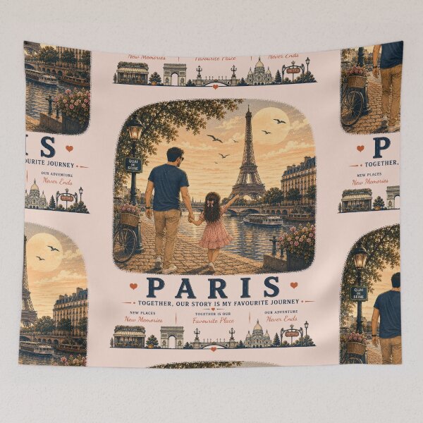 Item preview, Paris Father Daughter Duo Exploring Life Together designed and sold by BagFactoryUK.
