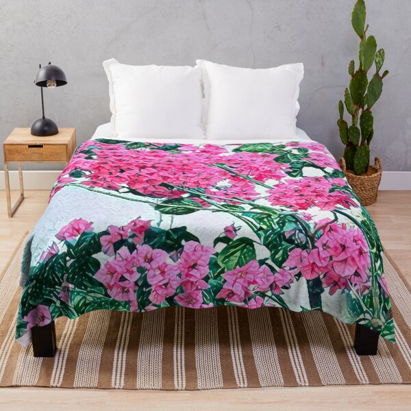 Item preview, Impressionist Bougainvillea Pink Flower Mediterranean Garden designed and sold by BalkanBloom.