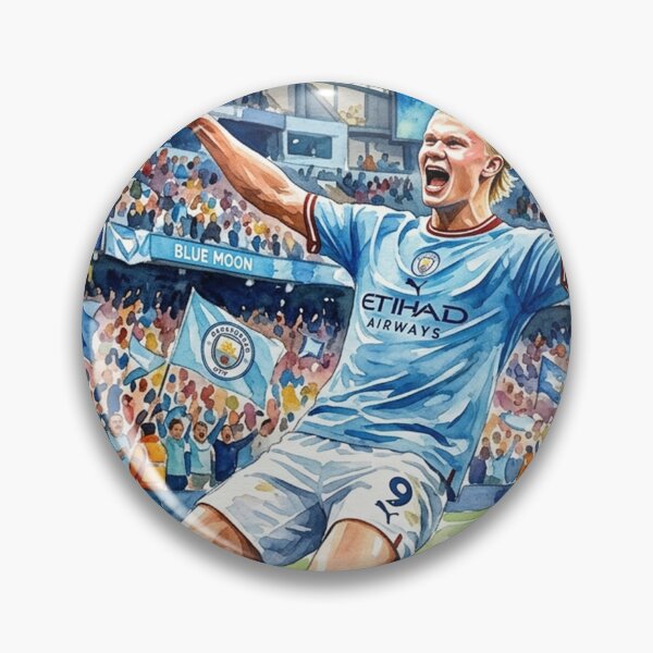 Item preview, Erling Haaland Watercolor Football Splash Art designed and sold by Hilmanku.