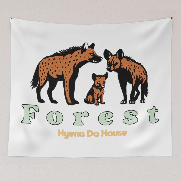 Item preview, Hyena Family Forest Wildlife Illustration designed and sold by JamesHerington.