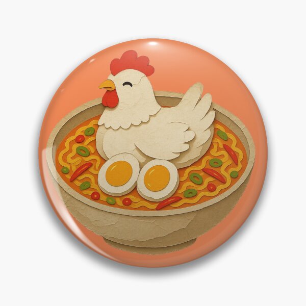 Item preview, Cute Chicken Ramen | Kawaii Noodle Bowl with Egg | Funny Food Illustration designed and sold by Eathusiast.