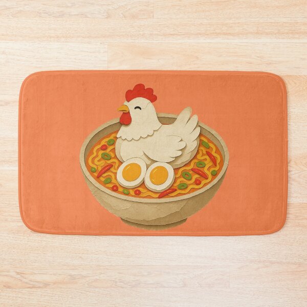 Item preview, Cute Chicken Ramen | Kawaii Noodle Bowl with Egg | Funny Food Illustration designed and sold by Eathusiast.
