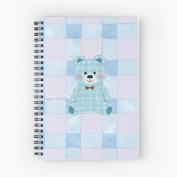 Item preview, Cute Blue Teddy Bear on Gingham | Kawaii Pastel Bear Aesthetic designed and sold by Rush2Buy.