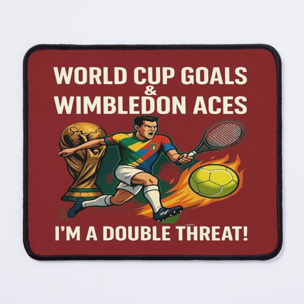 Item preview, World Cup Goals & Wimbledon Aces – I'm a Double Threat! | Funny Soccer & Tennis T-Shirt | Sports Fan Gift Graphic Tee designed and sold by Sushikidsntod.