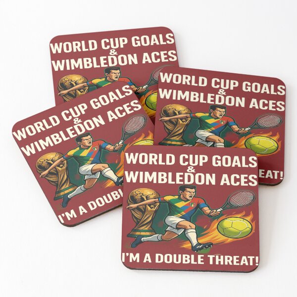 Item preview, World Cup Goals & Wimbledon Aces – I'm a Double Threat! | Funny Soccer & Tennis T-Shirt | Sports Fan Gift Graphic Tee designed and sold by Sushikidsntod.