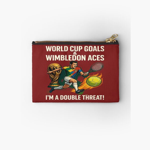 Item preview, World Cup Goals & Wimbledon Aces – I'm a Double Threat! | Funny Soccer & Tennis T-Shirt | Sports Fan Gift Graphic Tee designed and sold by Sushikidsntod.