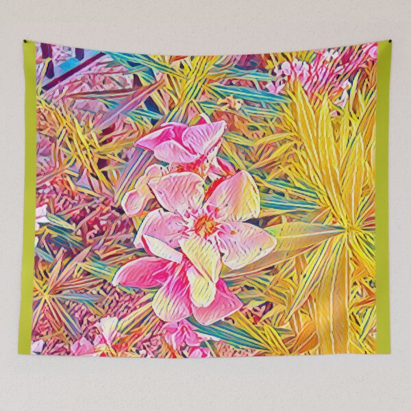 Item preview, Impressionist Oleander Pink Flower Tropical Garden Digital Painting designed and sold by BalkanBloom.