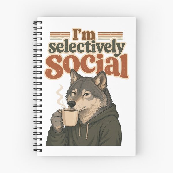 Item preview, I'm Selectively Social – Funny Introvert Wolf Coffee Design designed and sold by Karszul.