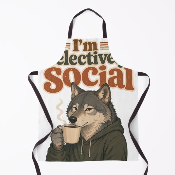 Item preview, I'm Selectively Social – Funny Introvert Wolf Coffee Design designed and sold by Karszul.