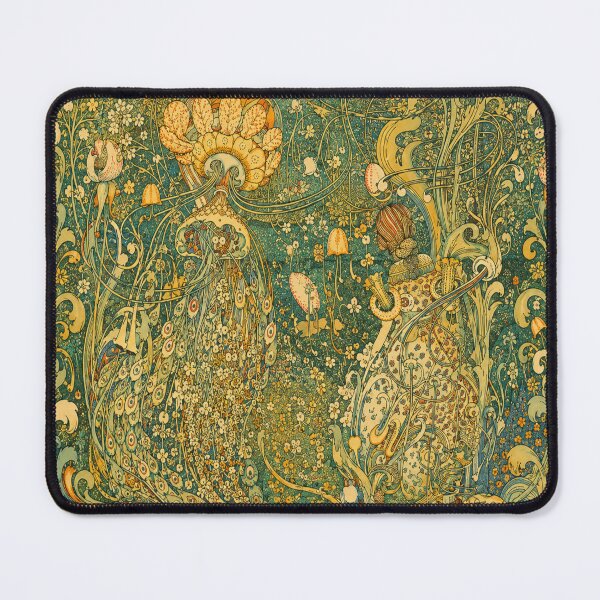 Item preview, Peacock Garden Art Nouveau Vintage Ornamental Floral Illustration for Decorative Art Lovers designed and sold by RickE.
