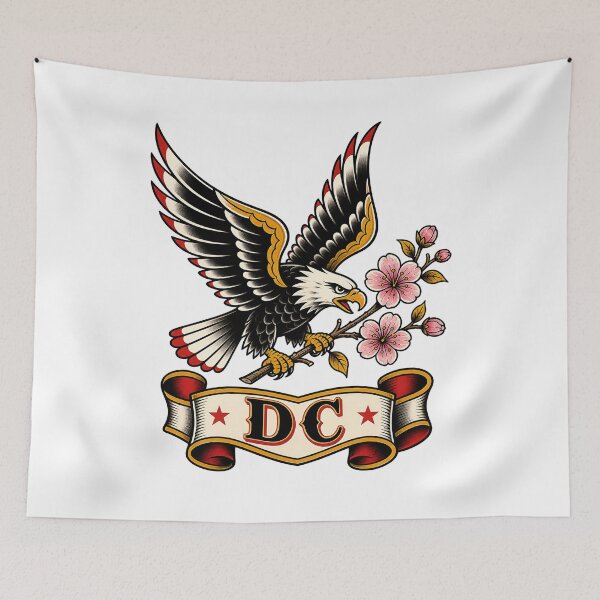 Item preview, Washington DC: Eagle and Cherry Blossom Tattoo designed and sold by Fenay Designs.