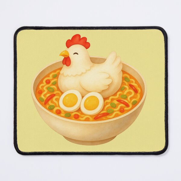 Item preview, Cute Chicken Ramen | Kawaii Noodle Bowl with Egg | Funny Food Illustration designed and sold by Eathusiast.